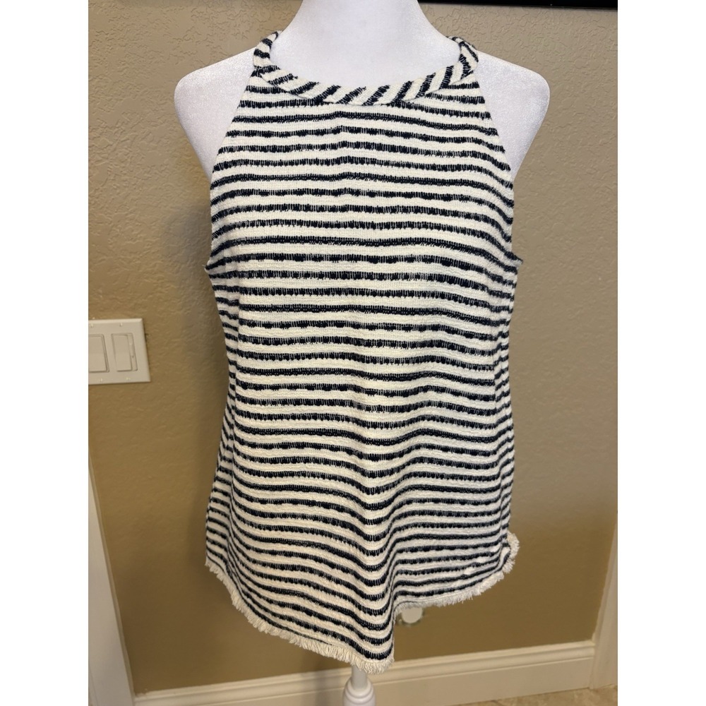 Green Envelope Los Angeles Striped Halter Top, Medium